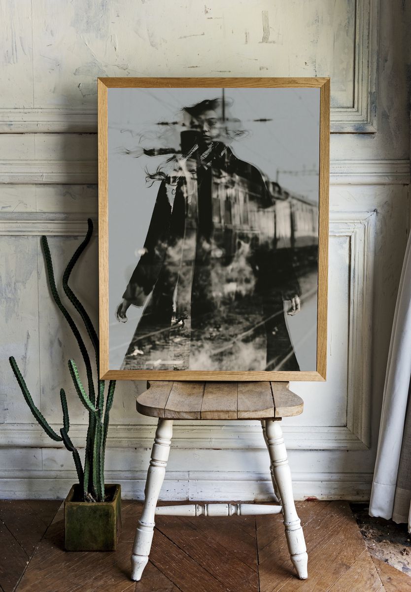 Double Exposure Portrait Photography Poster. — room view 1