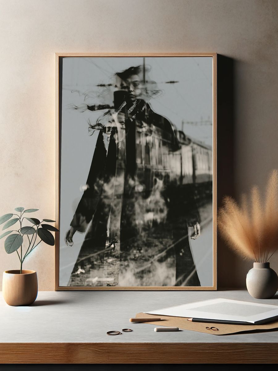 Double Exposure Portrait Photography Poster. — room view 2