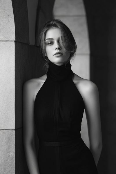 Elegant Monochrome Portrait Poster. poster print