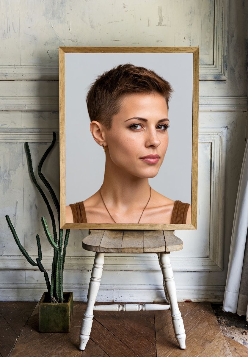 Short Hair Portrait Photography Poster. — room view 1