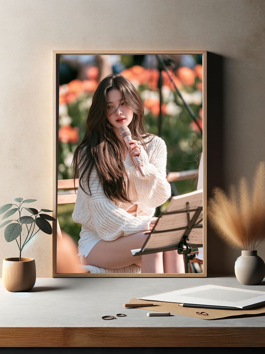 Soft Portrait Singer Photography Poster. — room view 2