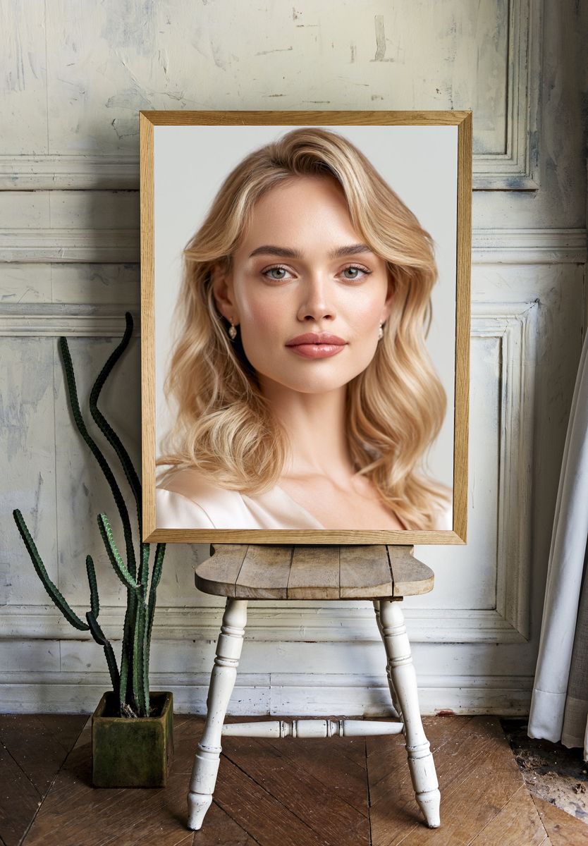 Blonde Portrait Photography Poster. — room view 1