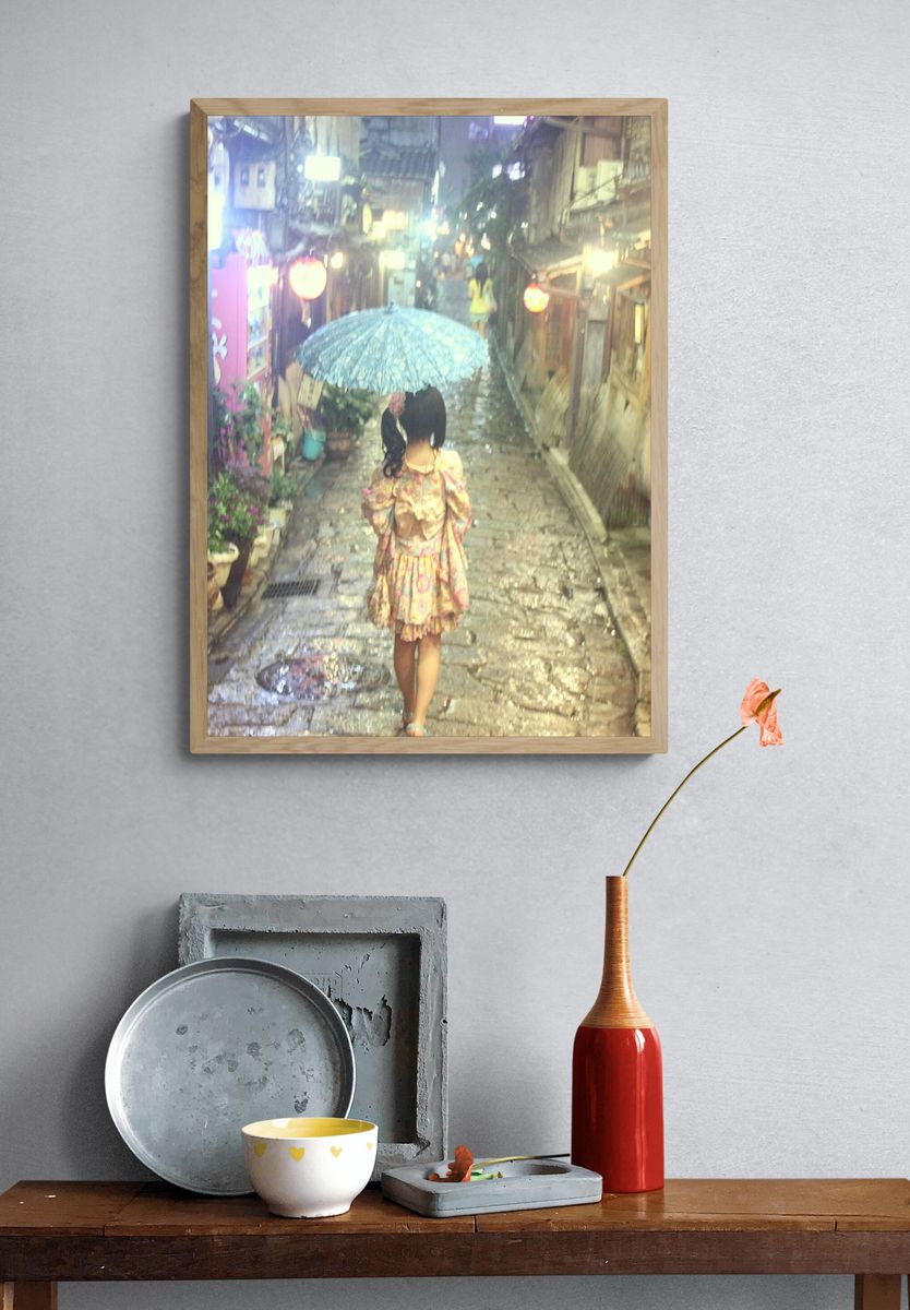 Rainy Alley Girl Photography Poster. — room view 3
