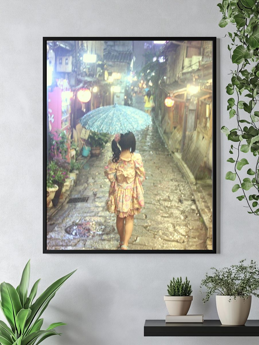 Rainy Alley Girl Photography Poster. — room view 4
