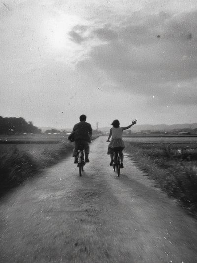 Cycling Friends Black-White Poster. poster print