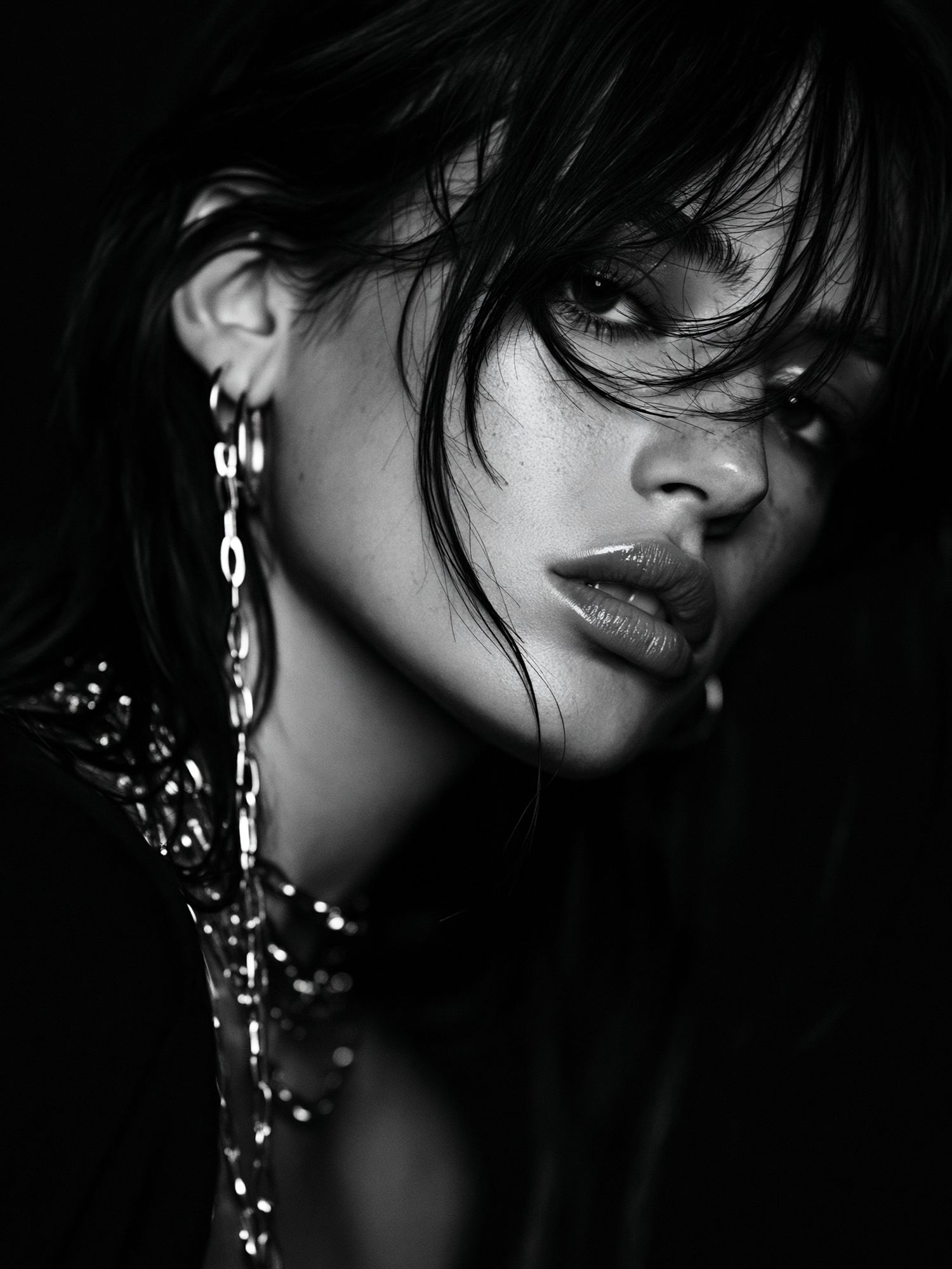 Moody Monochrome Portrait Print. poster detail