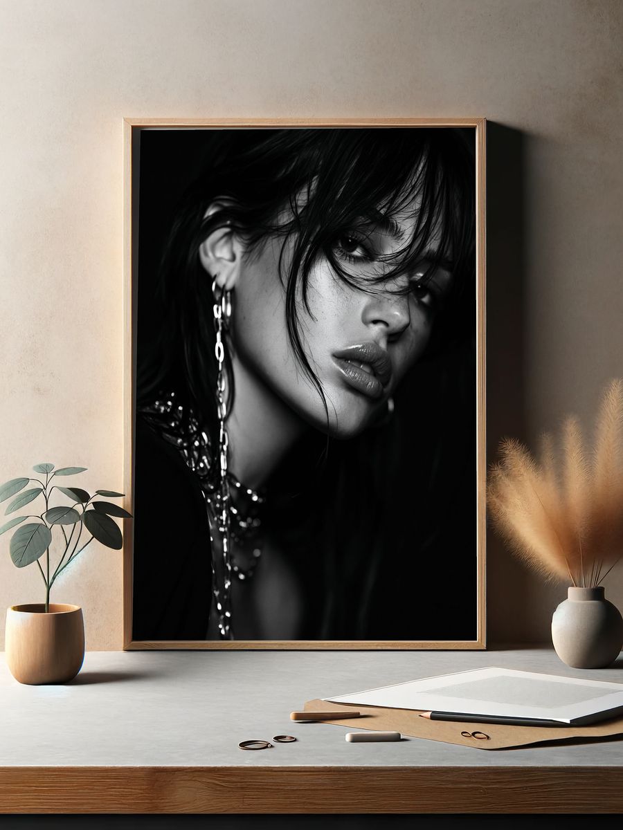 Moody Monochrome Portrait Print. — room view 2