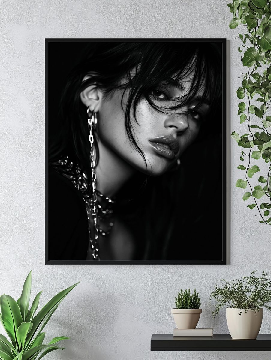 Moody Monochrome Portrait Print. — room view 4