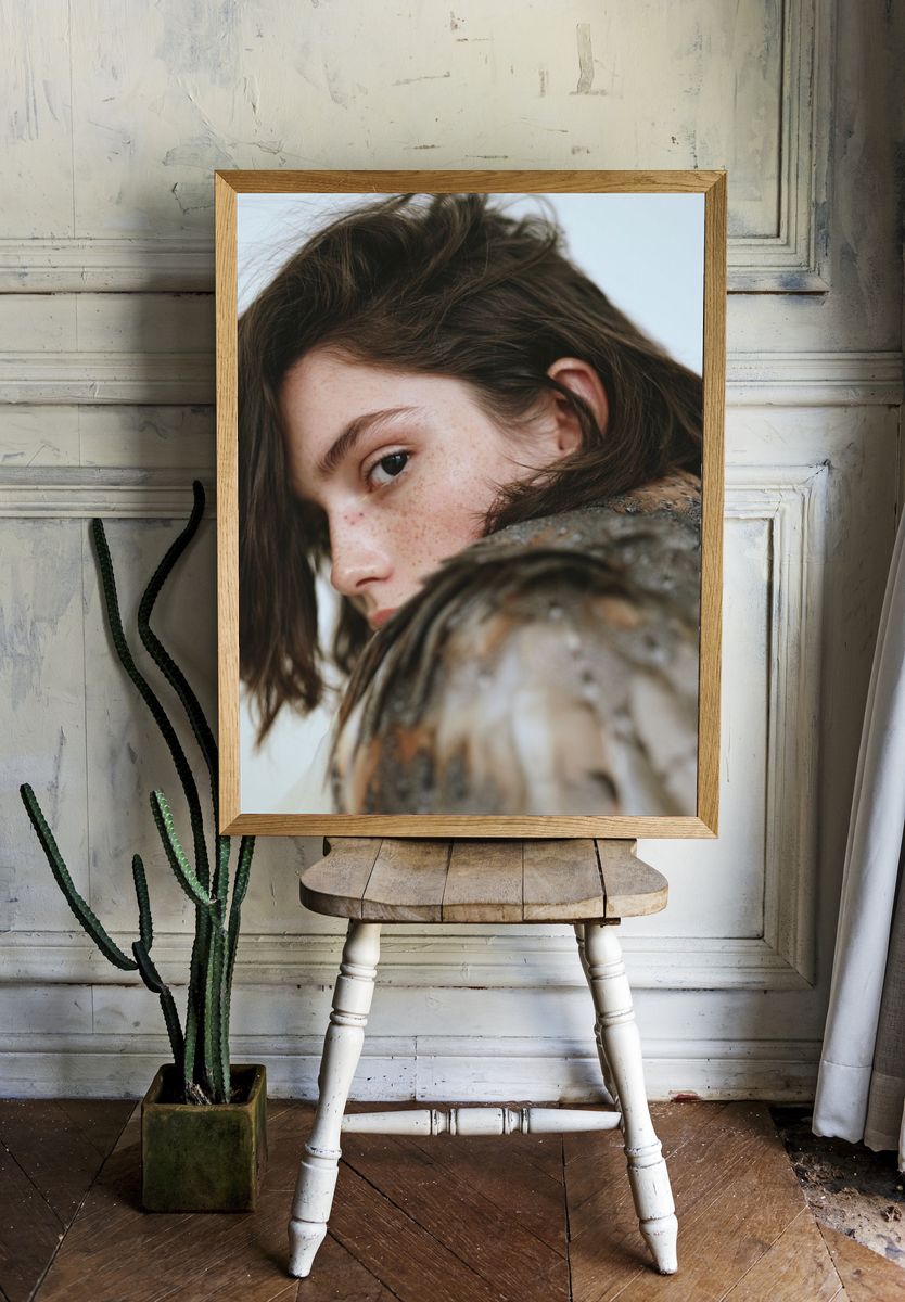Freckled Portrait Photography Poster. room preview