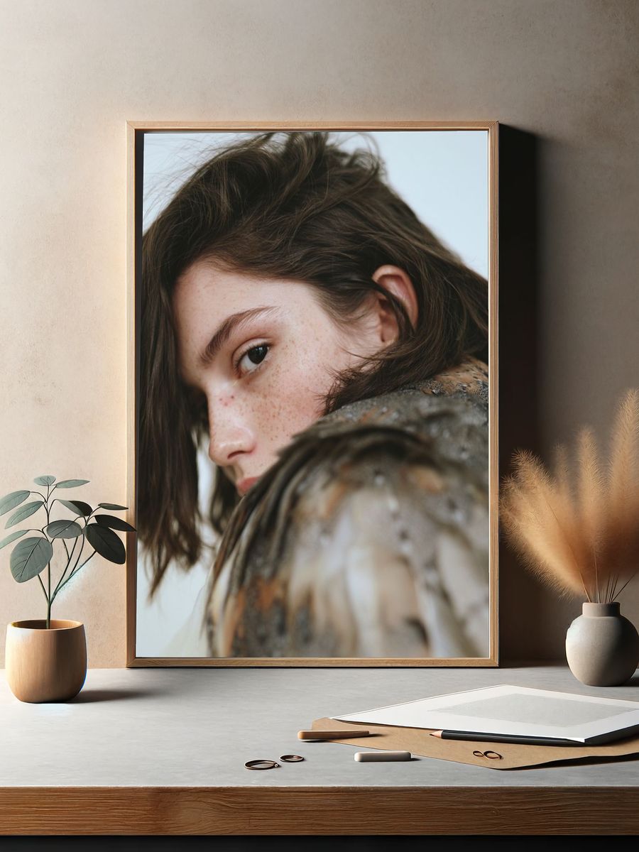 Freckled Portrait Photography Poster. — room view 2