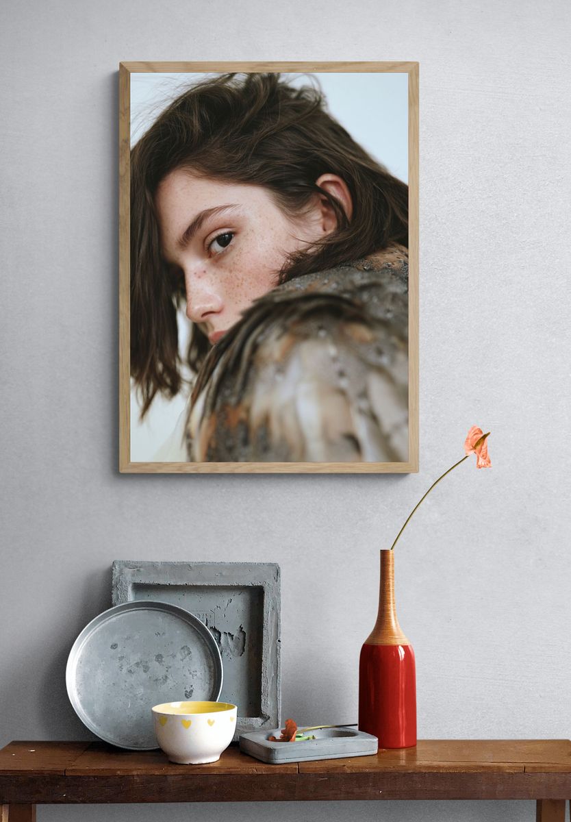 Freckled Portrait Photography Poster. — room view 3