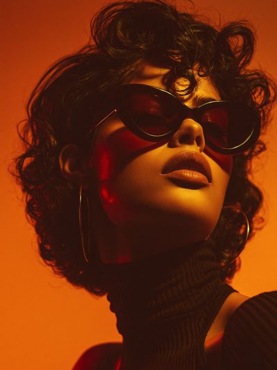 Orange Glow Portrait Poster. poster