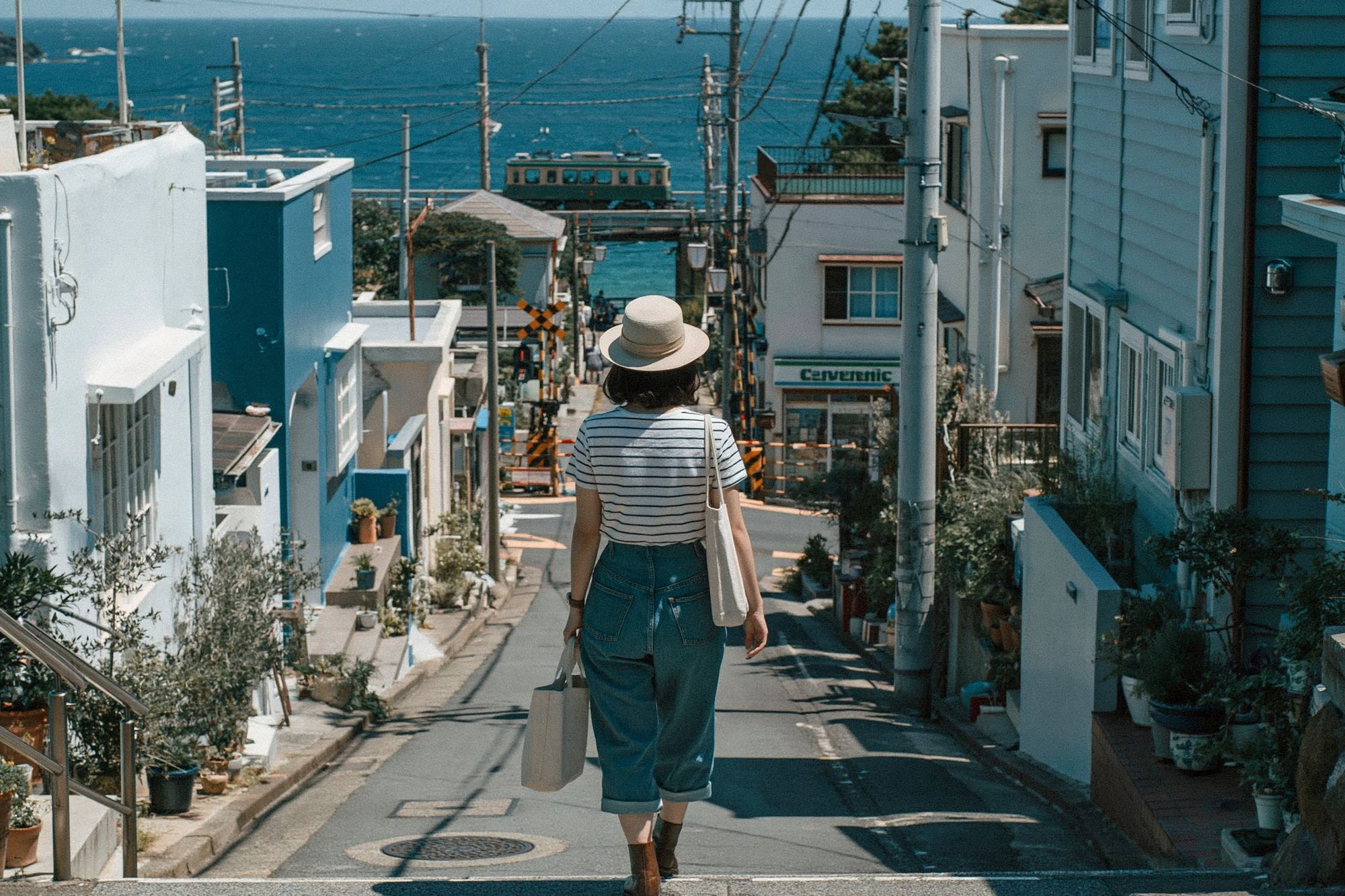 Coastal Street Walk Photography Poster. poster — photography art