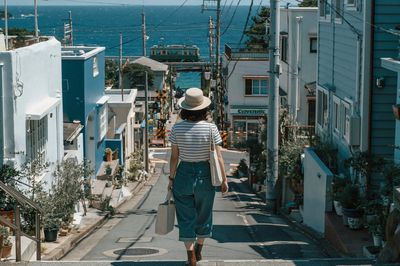 Coastal Street Walk Photography Poster.