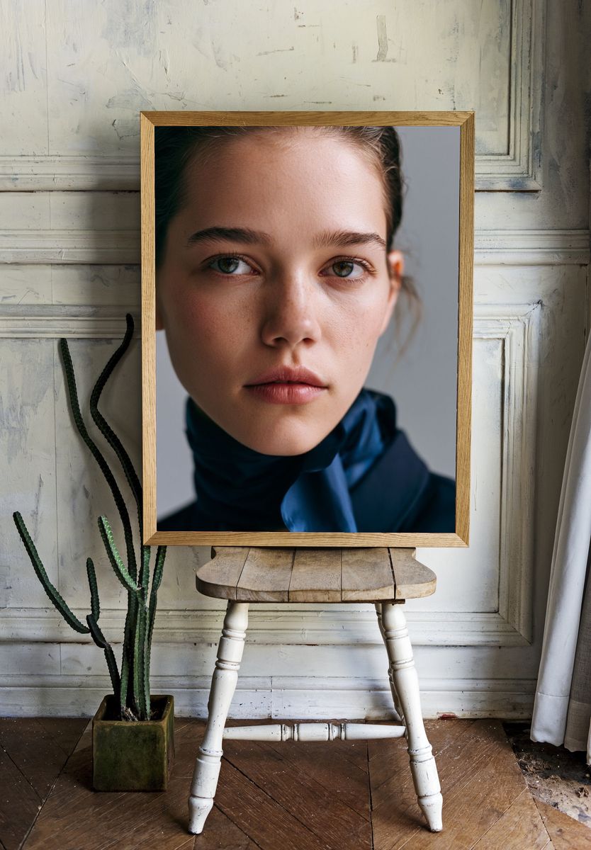 Portrait of a Young Woman Photography Poster. — room view 1