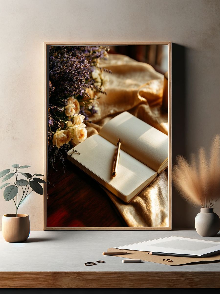 Golden Still Life Photography Poster. — room view 2