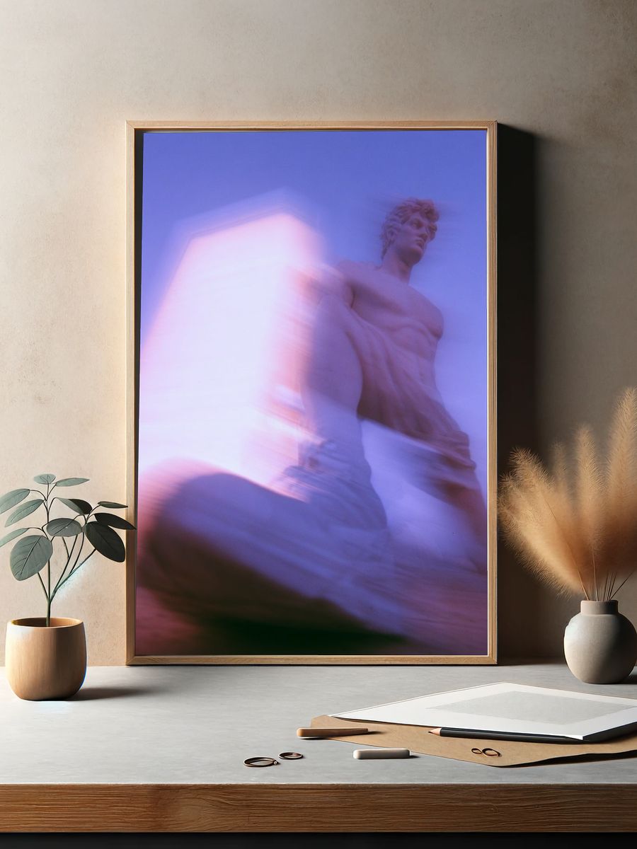 Blurred Classical Statue Photography Poster. — room view 2