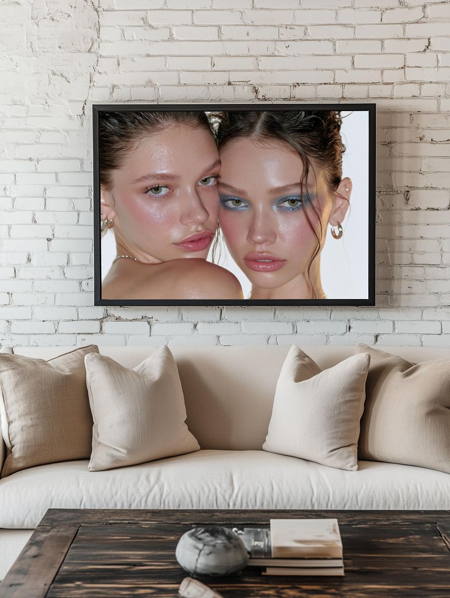 Editorial Twin Portrait Print. — room view 1
