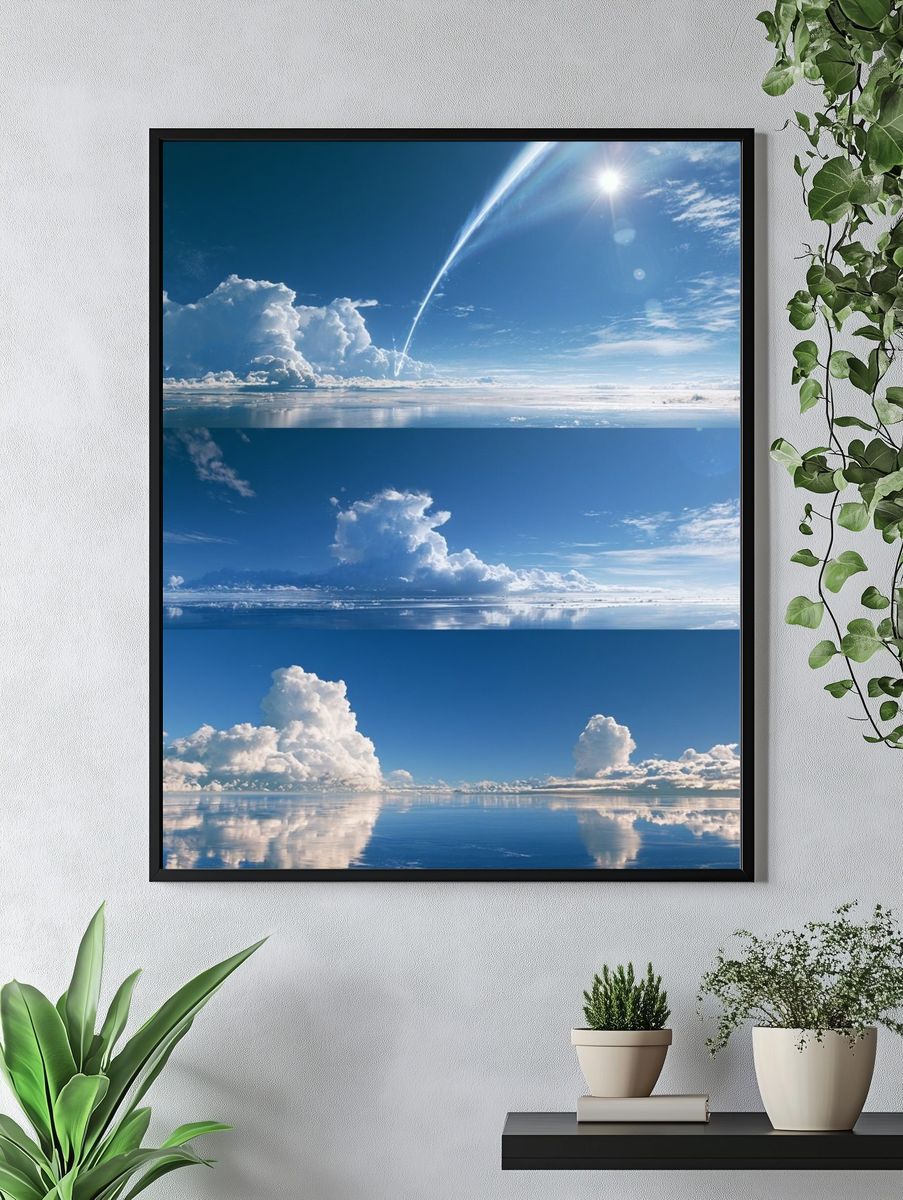 Blue Sky Cloudscape Photography Poster. — room view 4