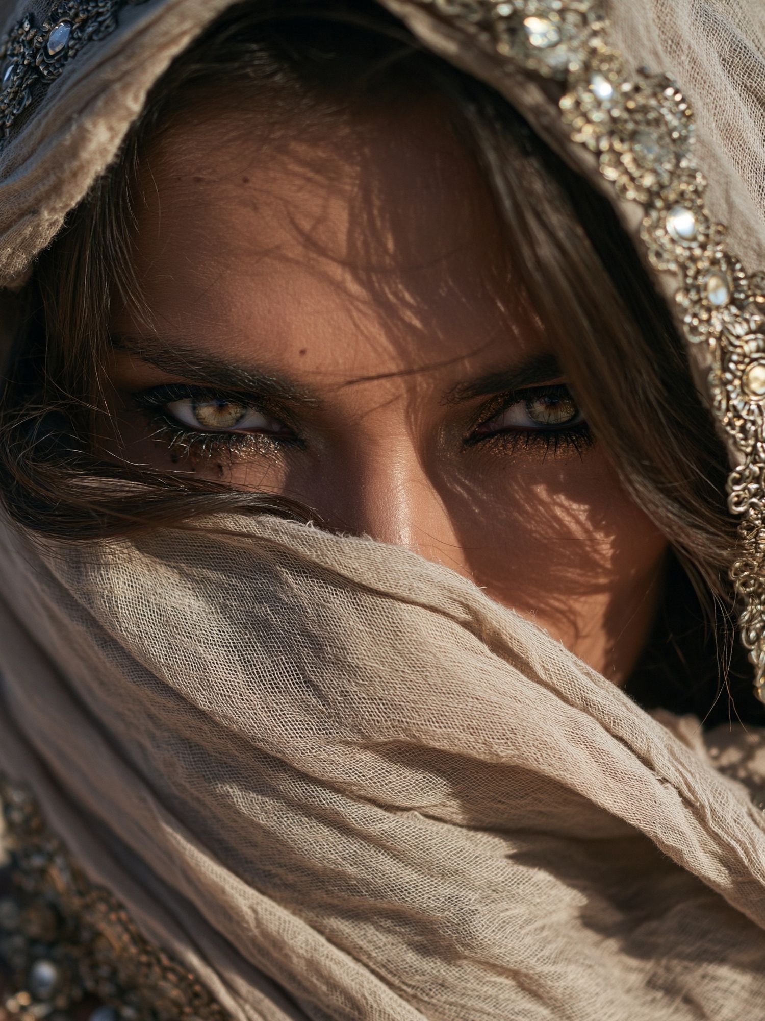 Veiled Gaze Portrait Print. poster detail