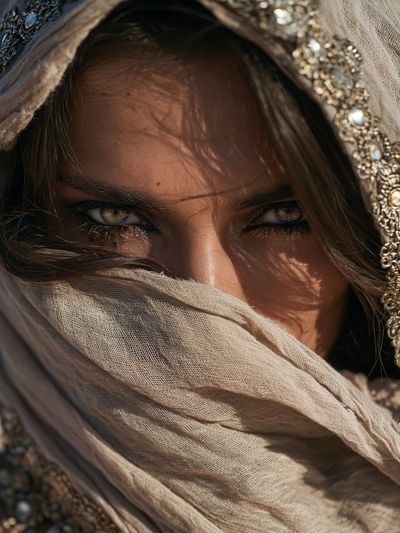 Veiled Gaze Portrait Print.