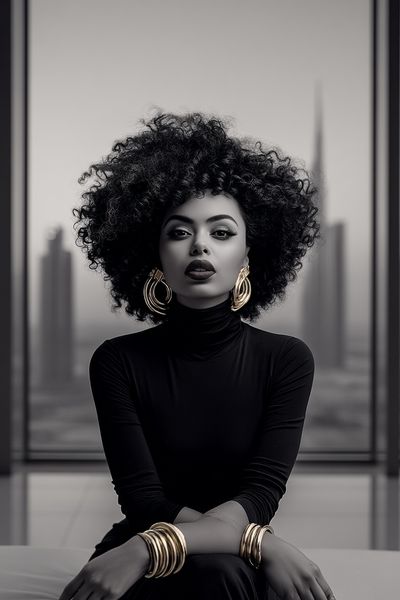 Elegant Black-and-White Portrait Poster. poster print
