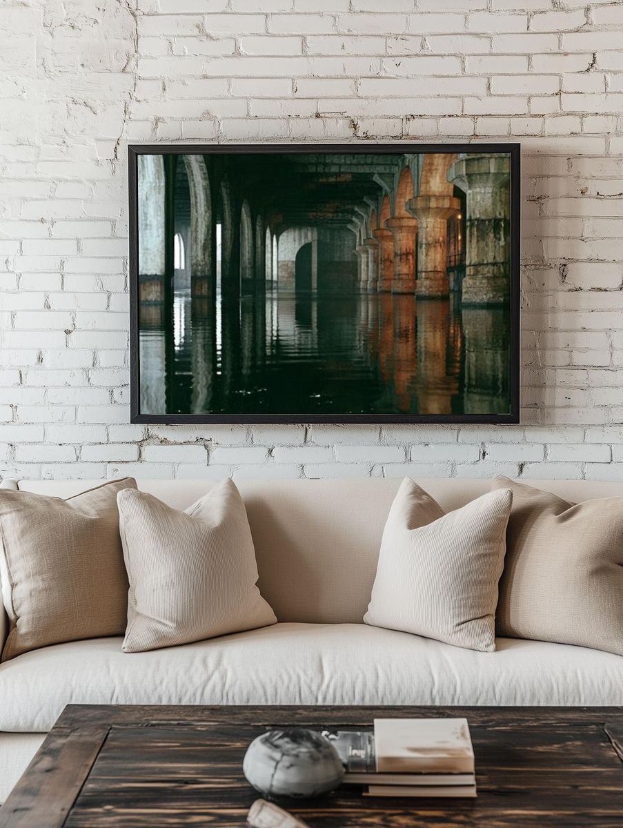Flooded Stone Arches Photography Poster. — room view 1