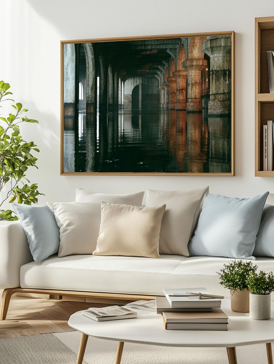 Flooded Stone Arches Photography Poster. — room view 2