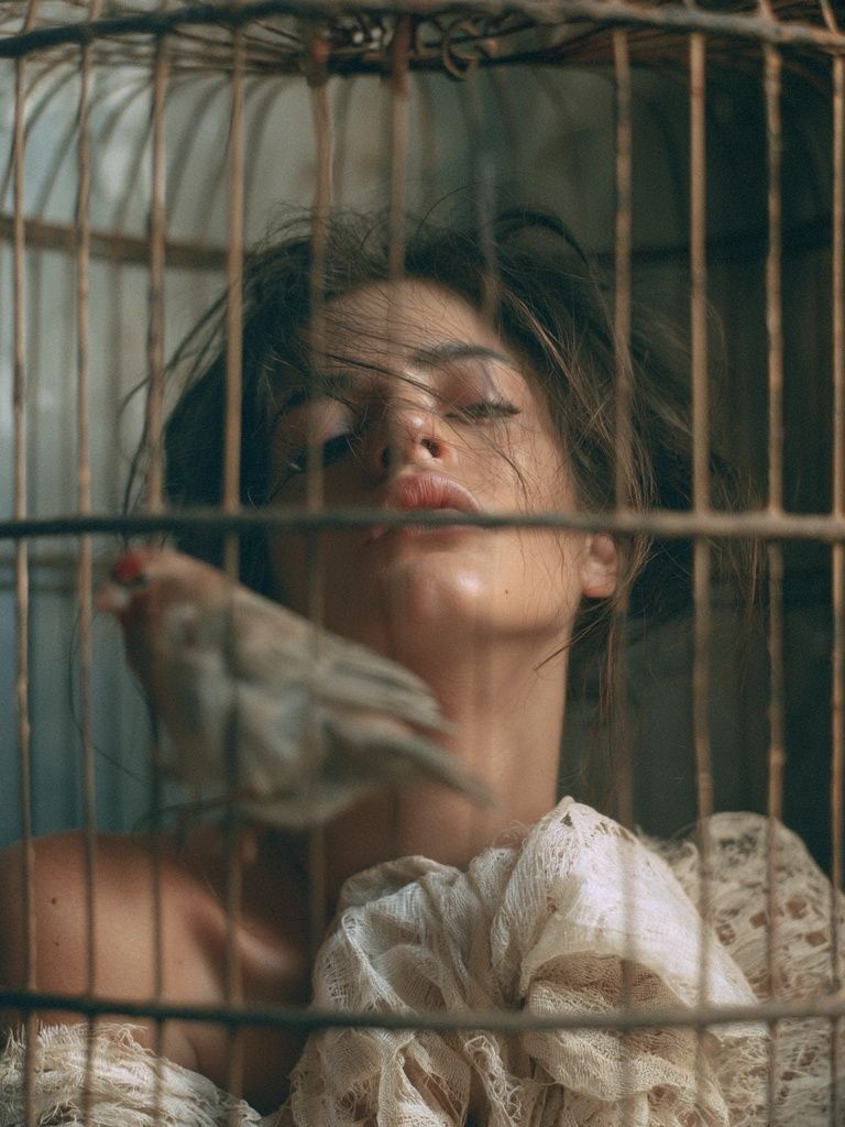 Birdcage Portrait Photography Poster. poster detail