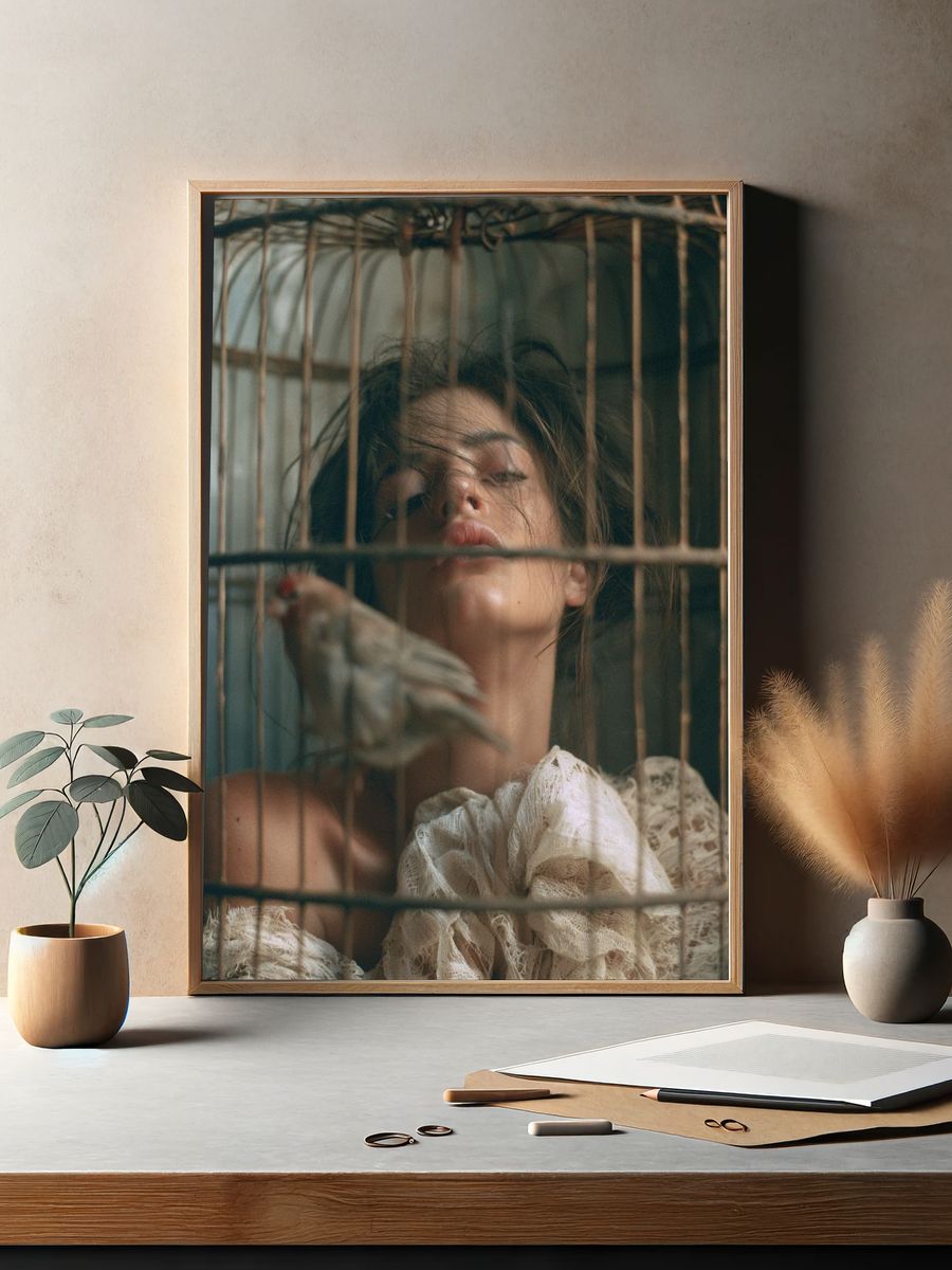 Birdcage Portrait Photography Poster. — room view 2