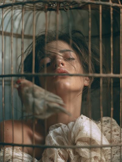 Birdcage Portrait Photography Poster. poster