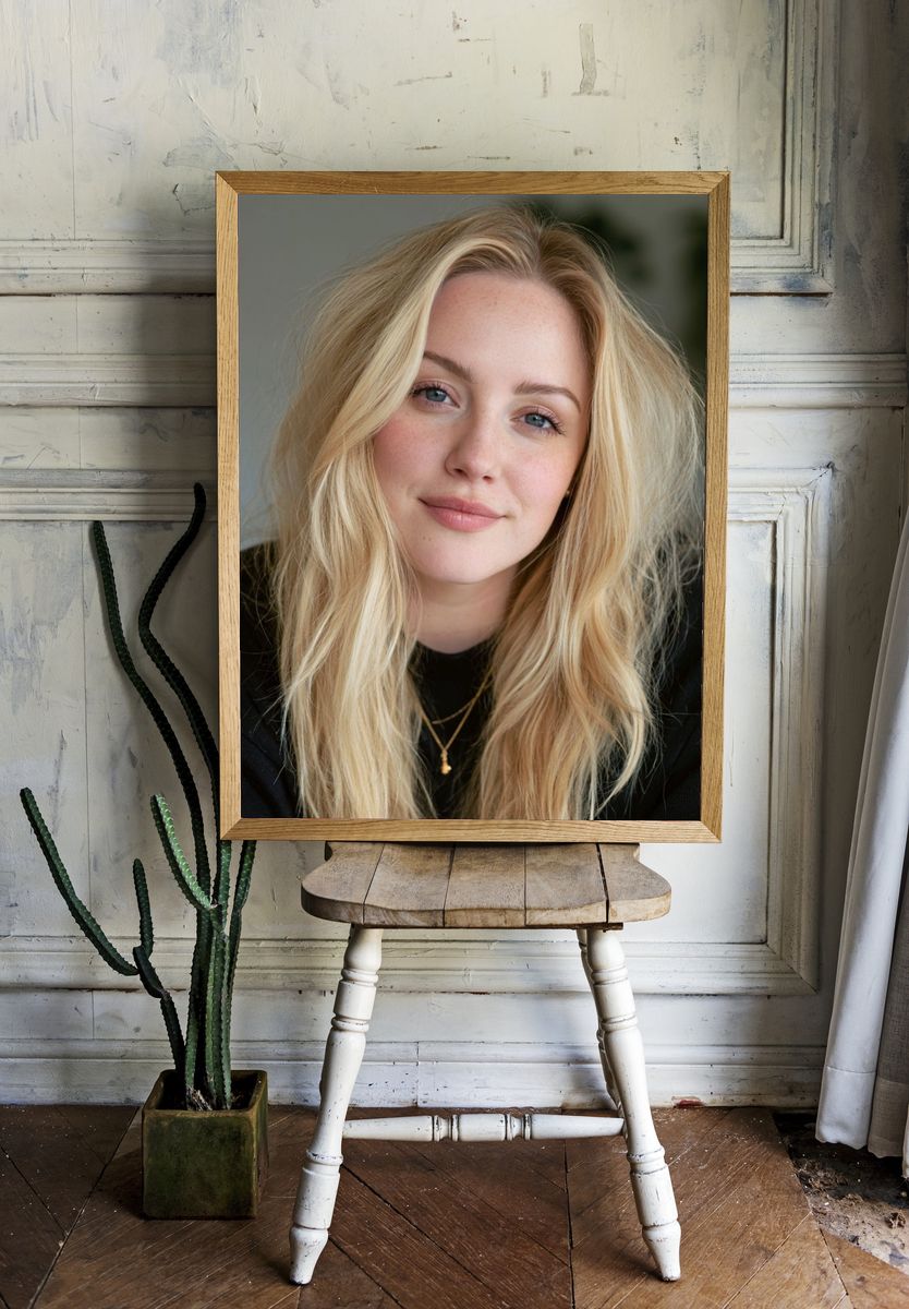 Blonde Portrait Photography Poster. — room view 1