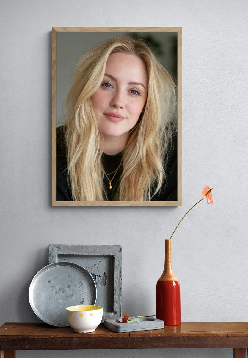 Blonde Portrait Photography Poster. — room view 3