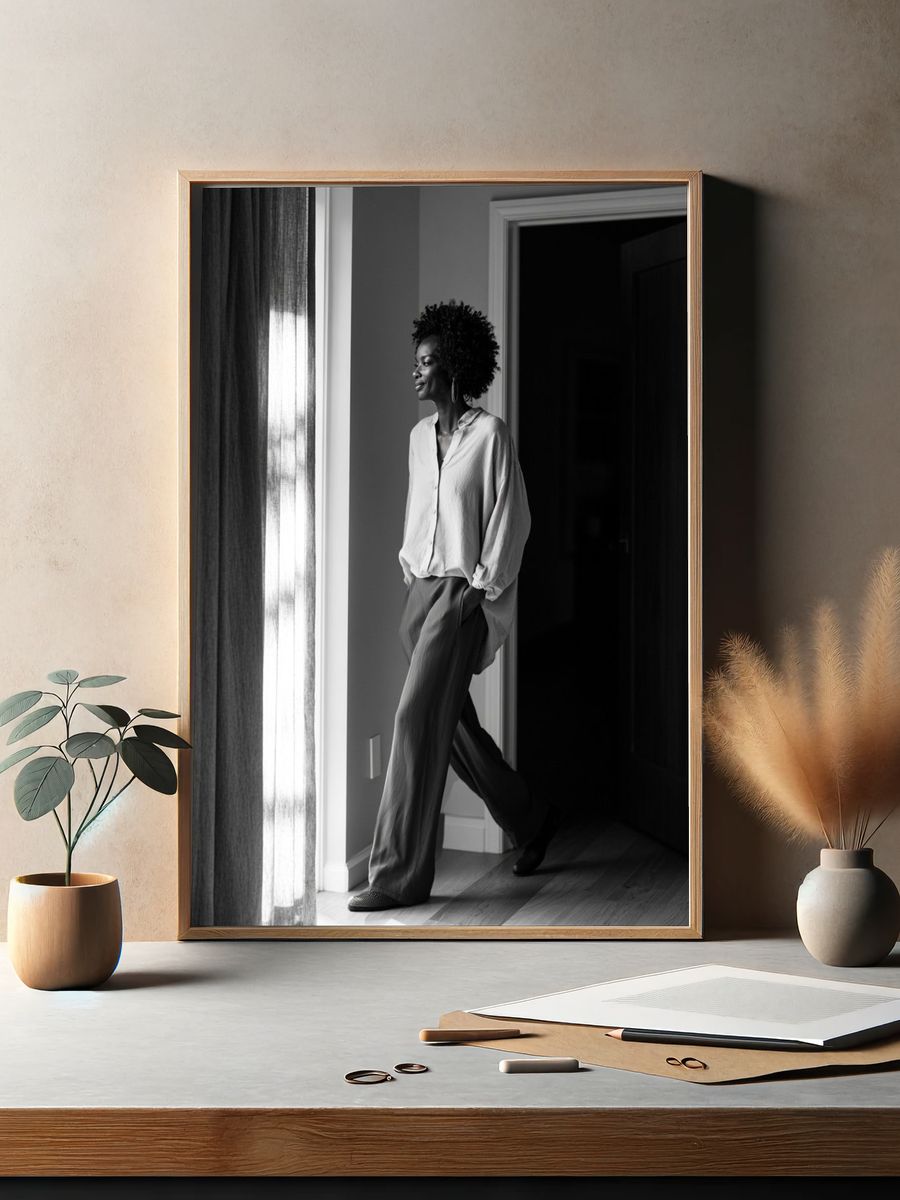 Elegant Monochrome Portrait Poster. — room view 2