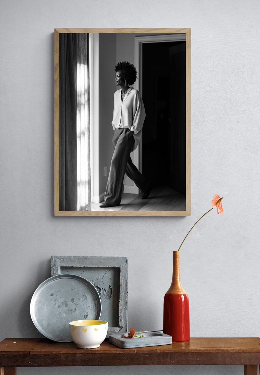 Elegant Monochrome Portrait Poster. — room view 3