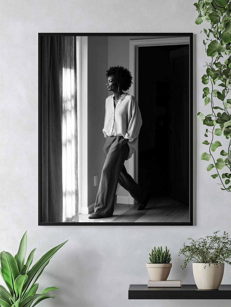Elegant Monochrome Portrait Poster. — room view 4