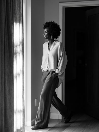 Elegant Monochrome Portrait Poster. poster