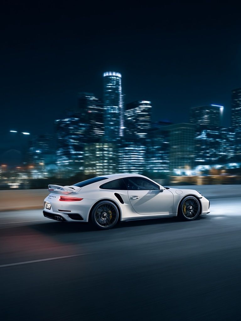 Night City Sports Car Photography Poster. poster — photography art