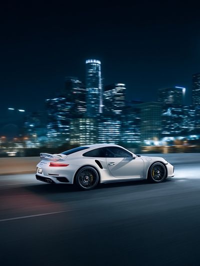 Night City Sports Car Photography Poster. poster