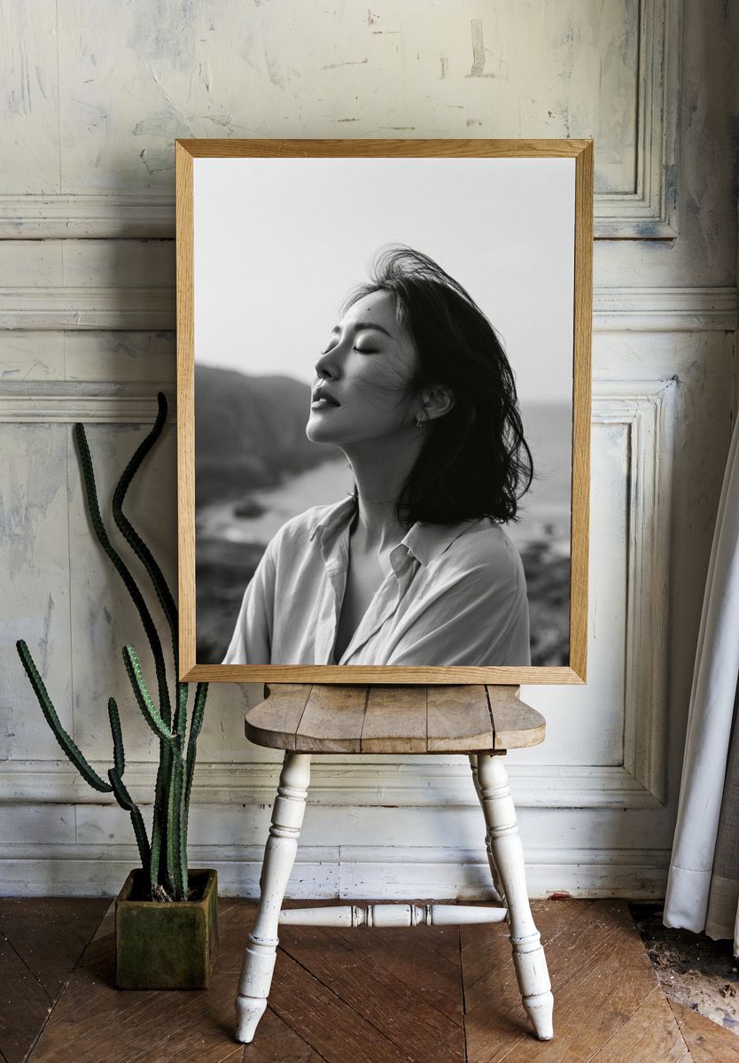 Coastal Serenity Portrait Print. — room view 1