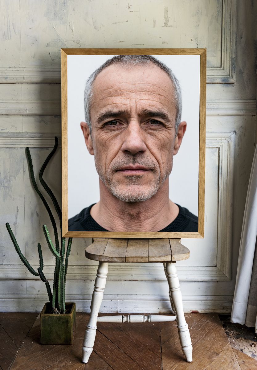 Intense Male Portrait Photography Poster. — room view 1