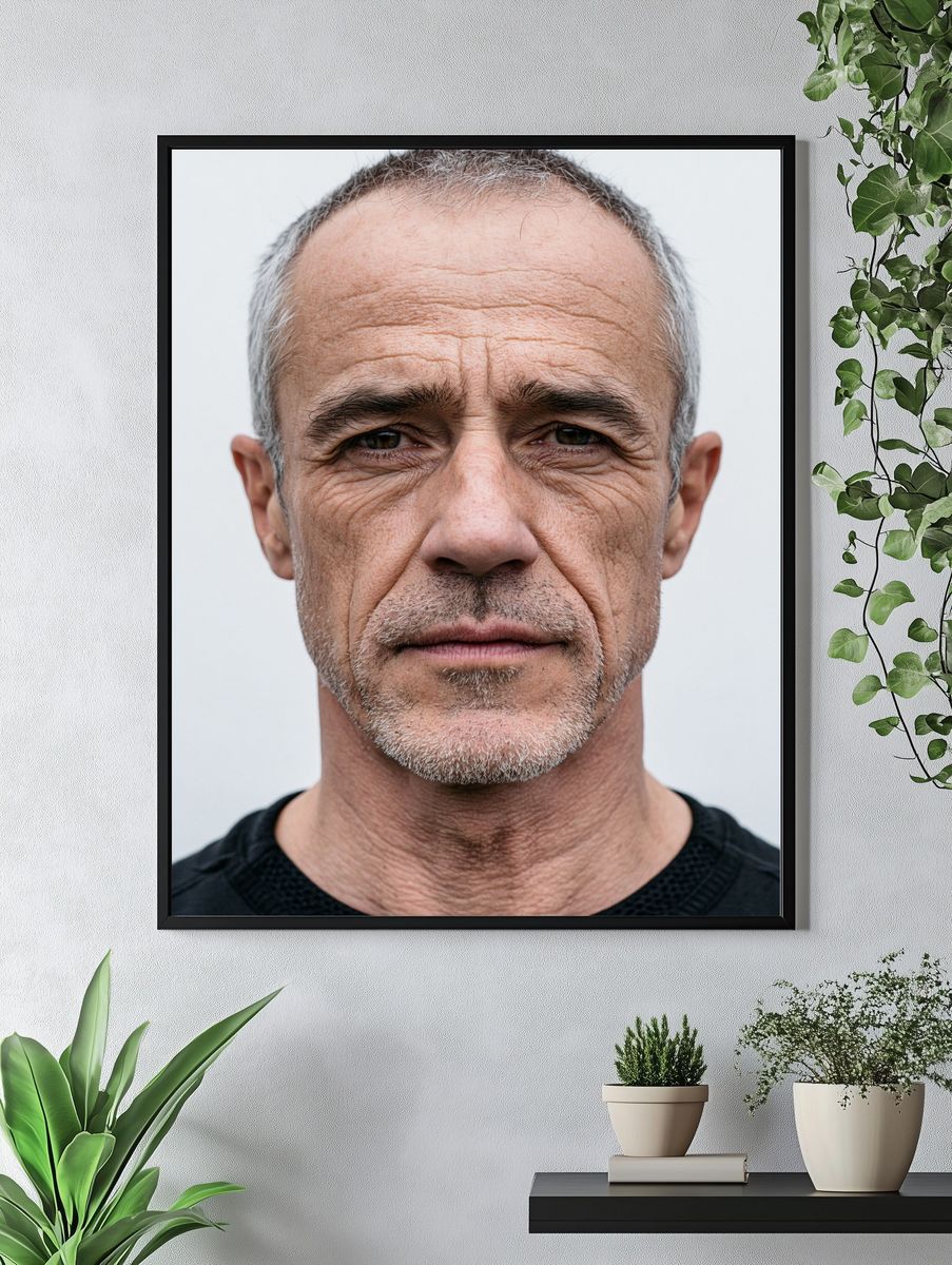 Intense Male Portrait Photography Poster. — room view 4