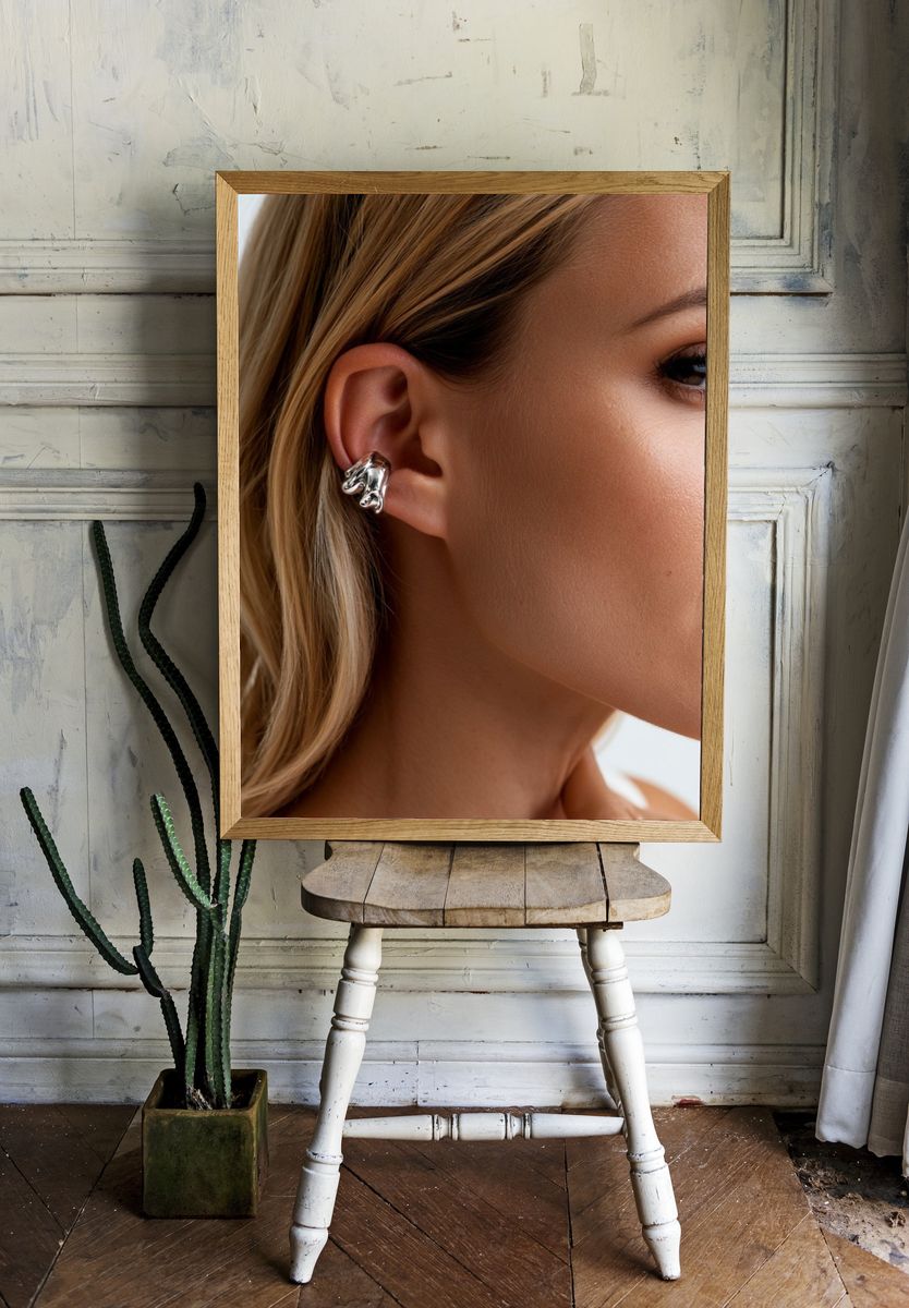 Elegant Ear Cuff Portrait Print. — room view 1