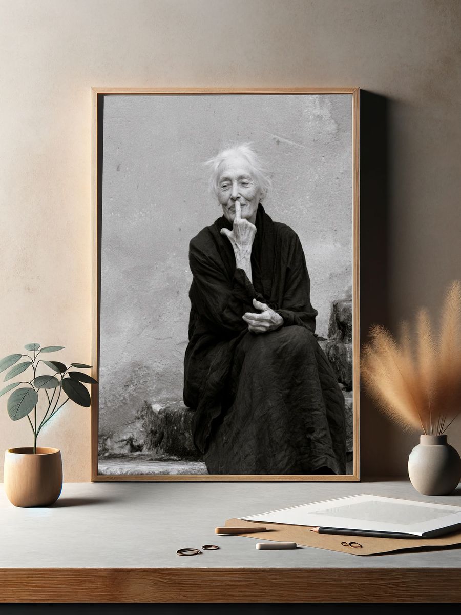 Elderly Woman Portrait Photography Poster. — room view 2