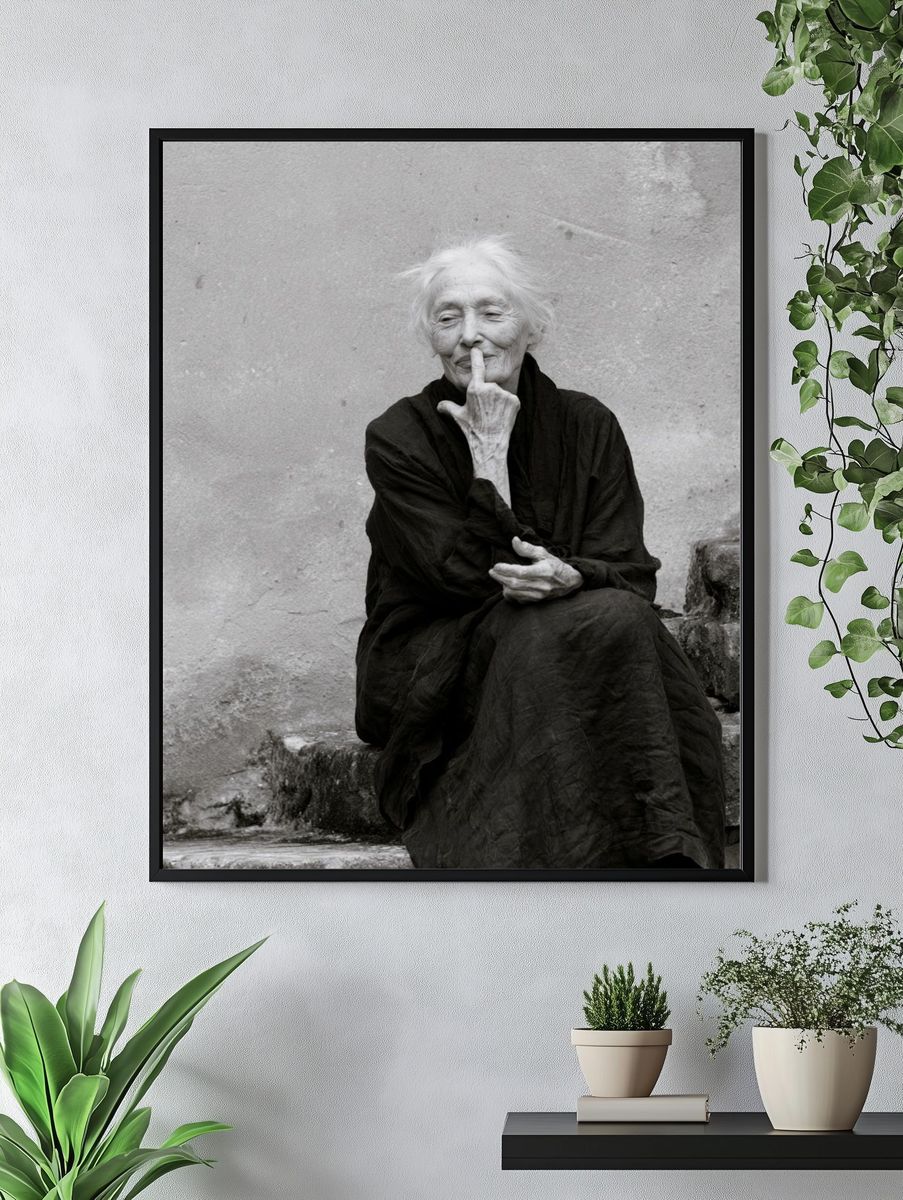 Elderly Woman Portrait Photography Poster. — room view 4