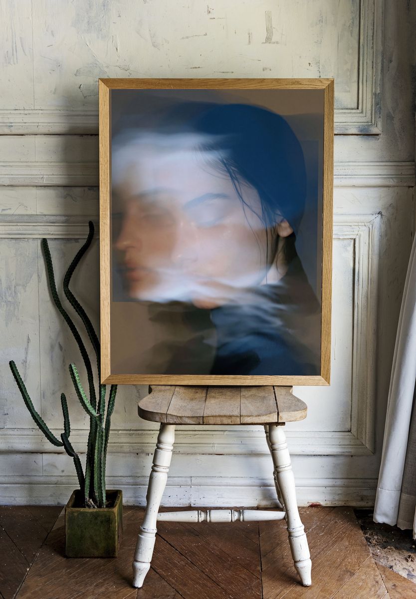 Dreamy Double Exposure Portrait Print. — room view 1