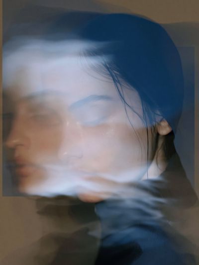 Dreamy Double Exposure Portrait Print.