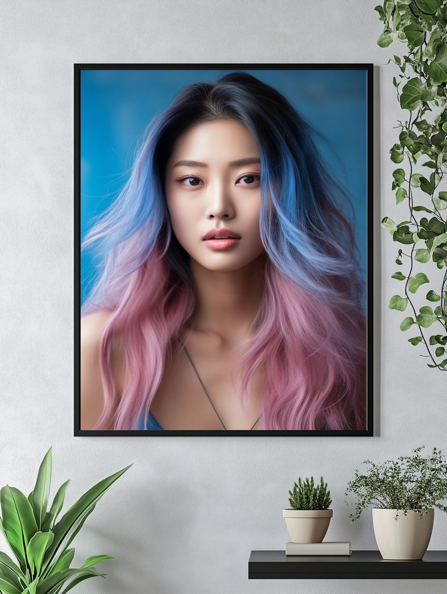 Pastel Hair Portrait Poster. — room view 4
