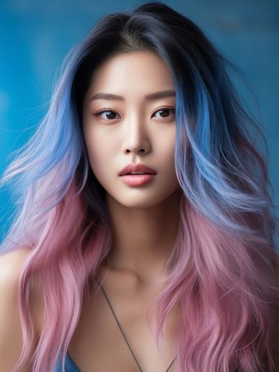 Pastel Hair Portrait Poster. poster