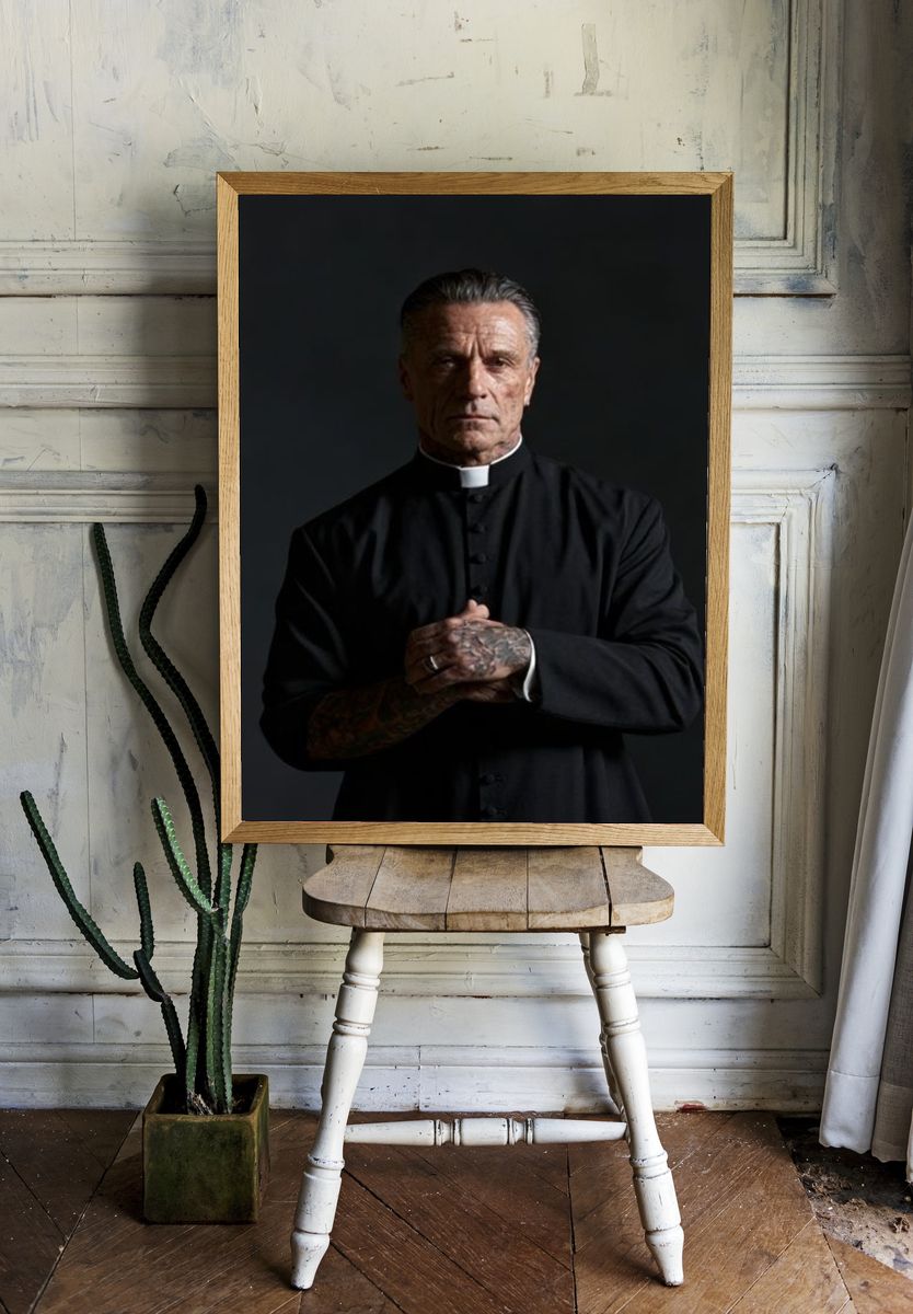 Priest Portrait Photography Poster. — room view 1